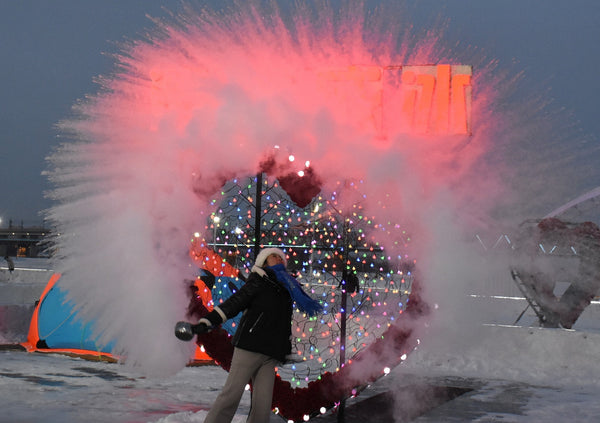 Amur River Frozen Ice Casting (Hot Water Magic)