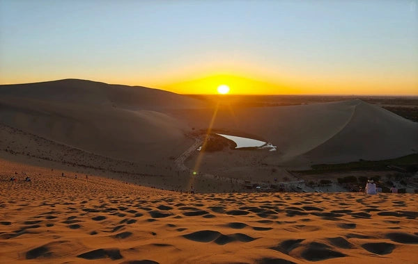 Mingsha Mountain Desert Sunset Overlook Path