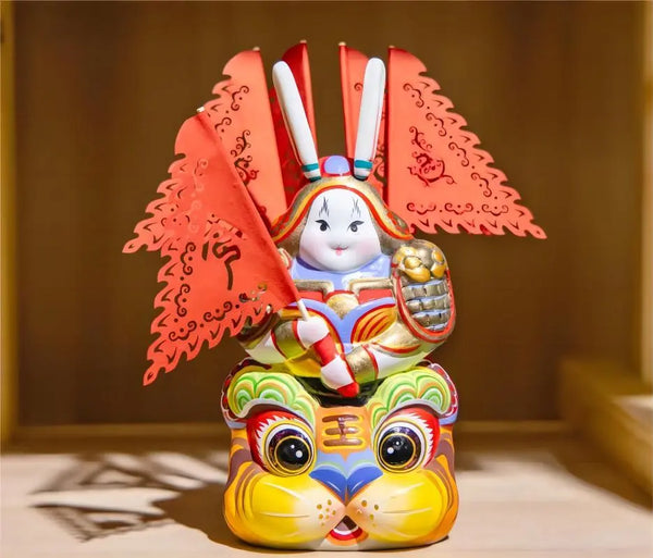 Rabbit God (Tu'er Ye) Clay Figurine Painting