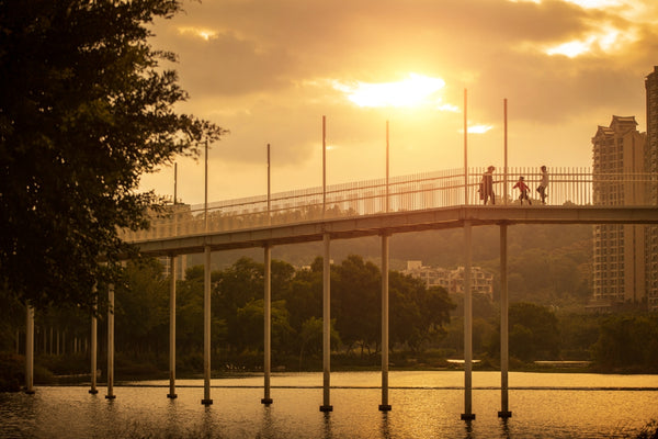 Sanya River Sunset Bridge Walk