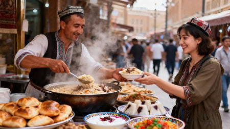 Urumqi Grand Bazaar Traditional Food Street